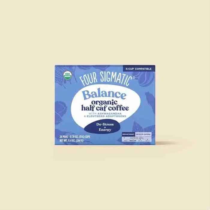 four sigmatic organic balance half caf coffee pods box 24 count - Image 2